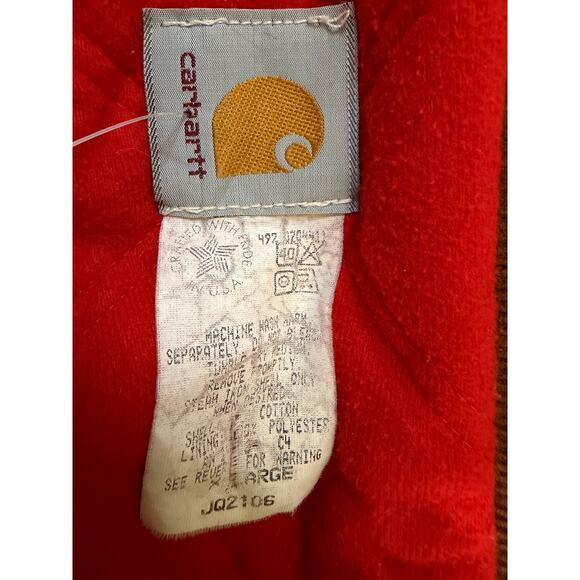 Vintage Carhartt JQ2106 Santa Fe Jacket Red Lined Distressed Thrashed men's XL - Picture 4 of 8